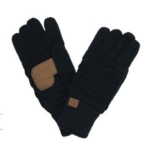 CC Solid Black Touchscreen Gloves